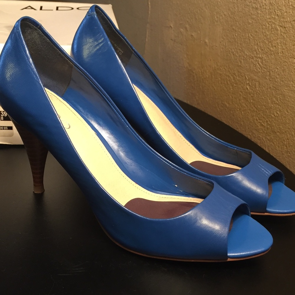 Aldo blue open toe heels